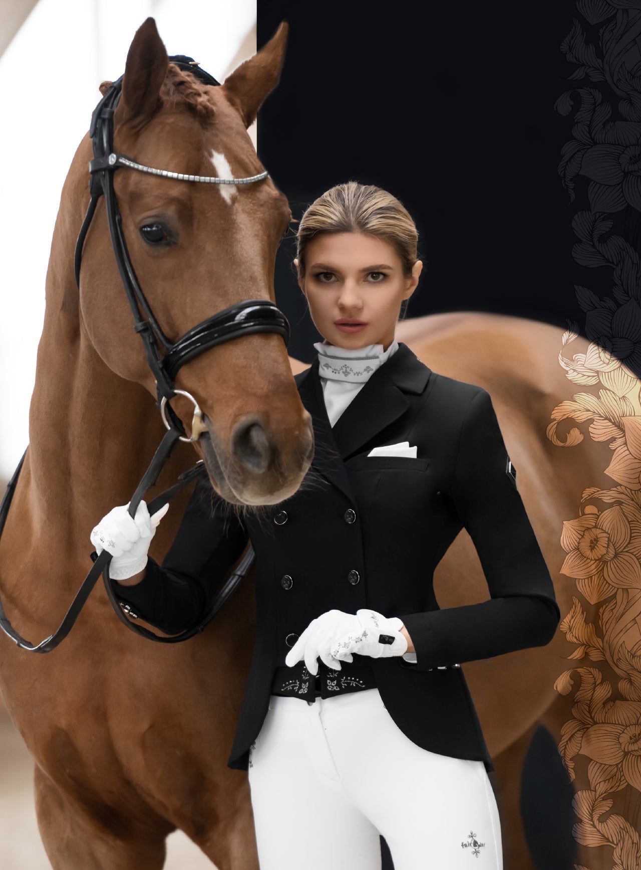 Fairplay Alissa Fleur Dressage short tailcoat-Black