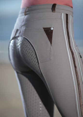 HKM Lauria Garelli Breeches -Velluto Stripe EVA- silicone seat