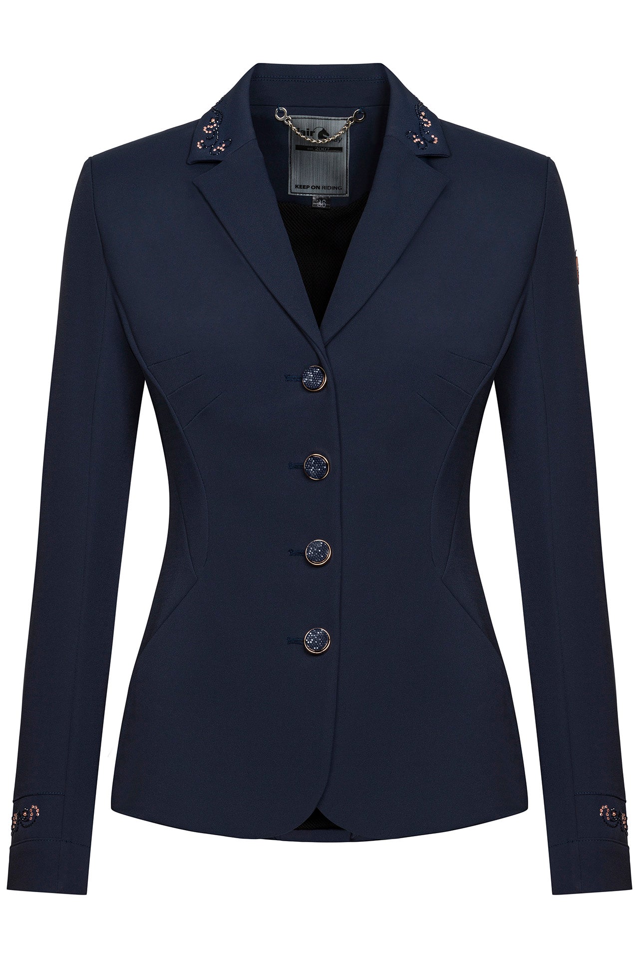 Fairplay Taylor Chic Rose Gold Crystal Embellished - NAVY