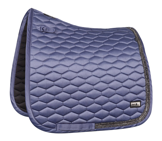Fairplay Hexagon Arrow Dressage Cut Saddle Pad - new steel blue