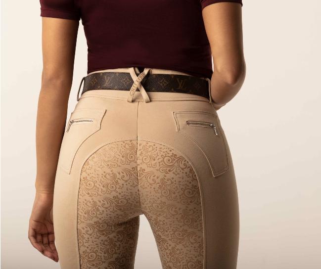 Chillout Horsewear Beige Full seat floral silicone Breeches